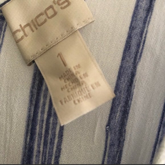 Women's Chico Blue and White Jumpsuit - Picture 2 of 2